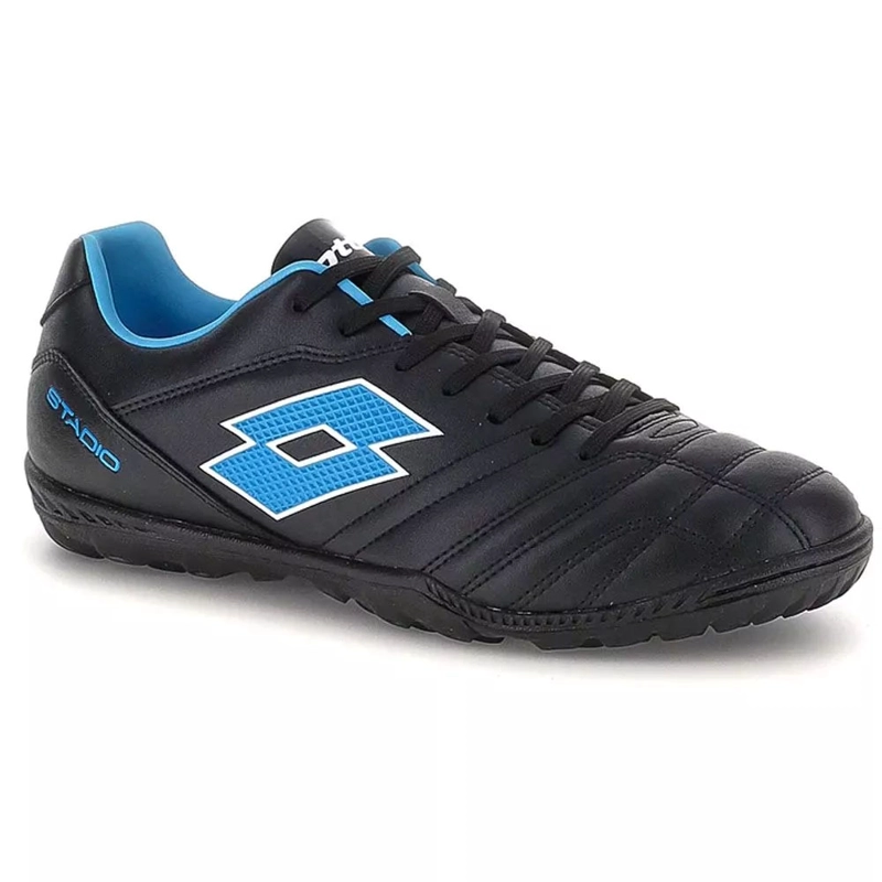 ZAPATO BABY FUTBOL NIÑO LOTTO STADIO 705 TF JR NEGRO/CELESTE - 3