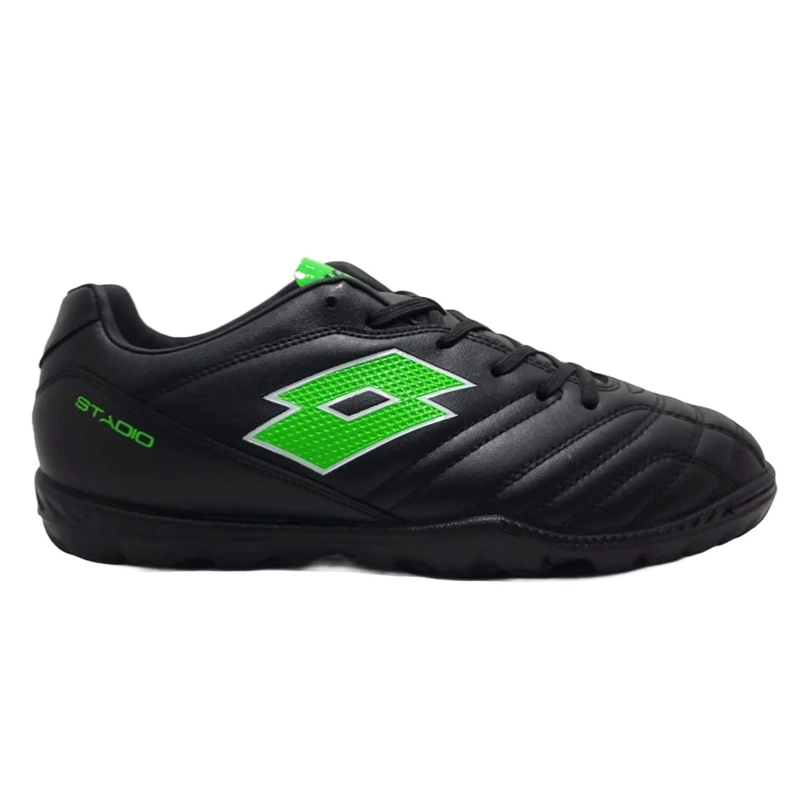 ZAPATILLA BABY FUTBOL JUVENIL LOTTO STADIO 705 TF JR NEGRO/VERDE - 1