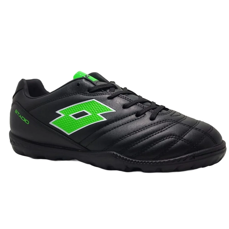 ZAPATILLA BABY FUTBOL JUVENIL LOTTO STADIO 705 TF JR NEGRO/VERDE - 3