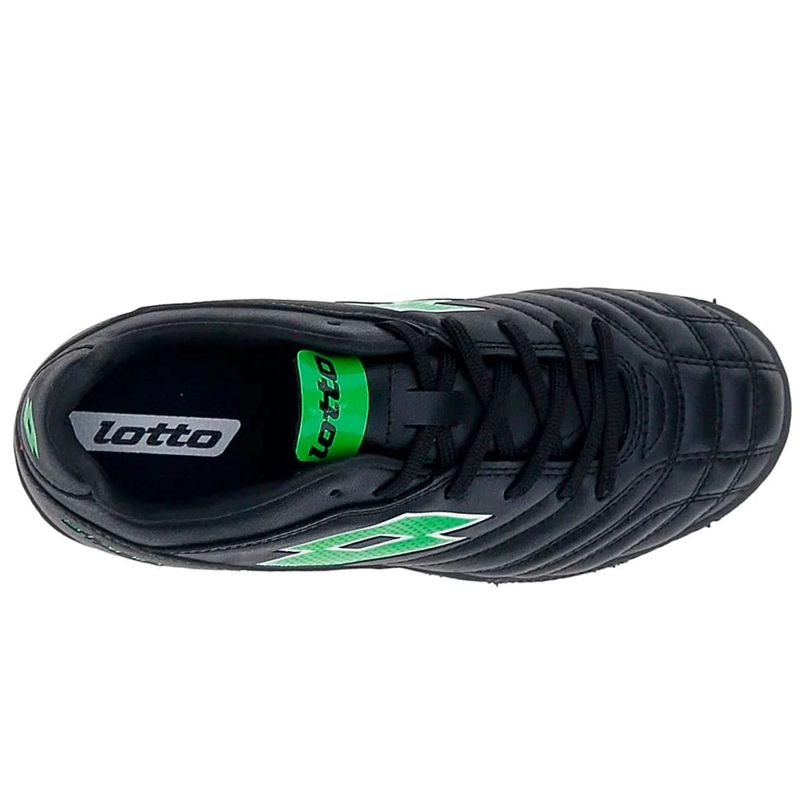 ZAPATILLA BABY FUTBOL JUVENIL LOTTO STADIO 705 TF JR NEGRO/VERDE - 4