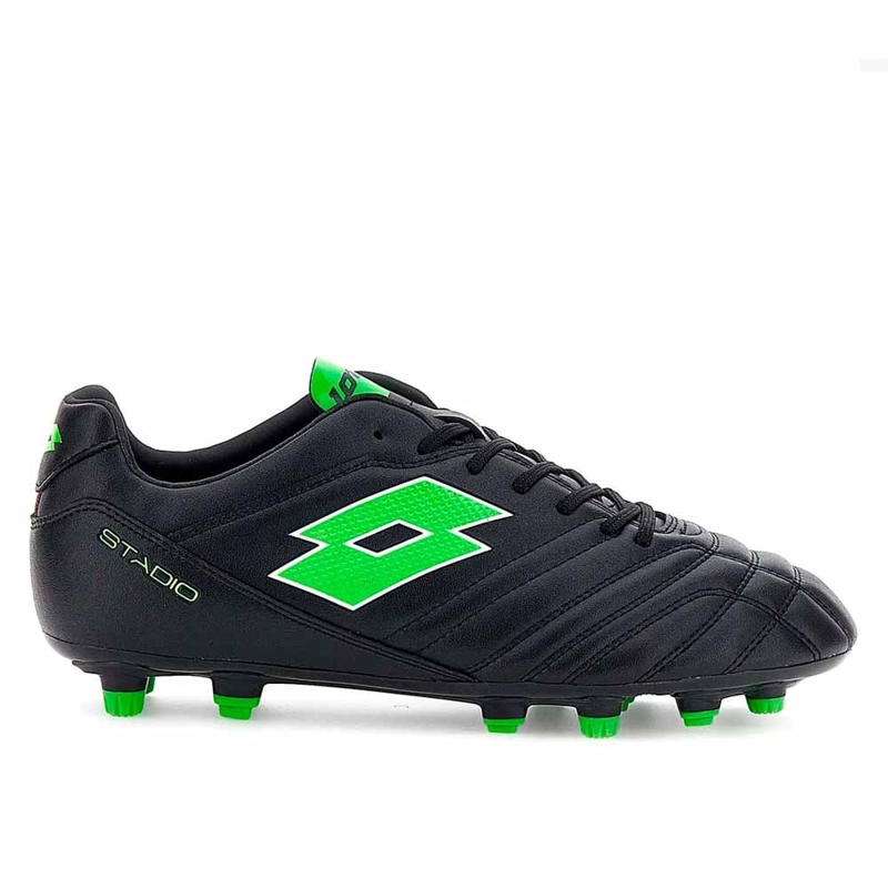 ZAPATO FUTBOL HOMBRE LOTTO STADIO 705 FG NEGRO/VERDE - 1