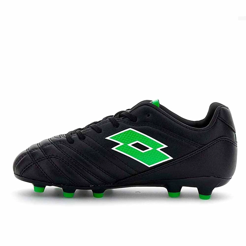 ZAPATO FUTBOL JUVENIL LOTTO STADIO 705 FG JR NEGRO/VERDE - 2