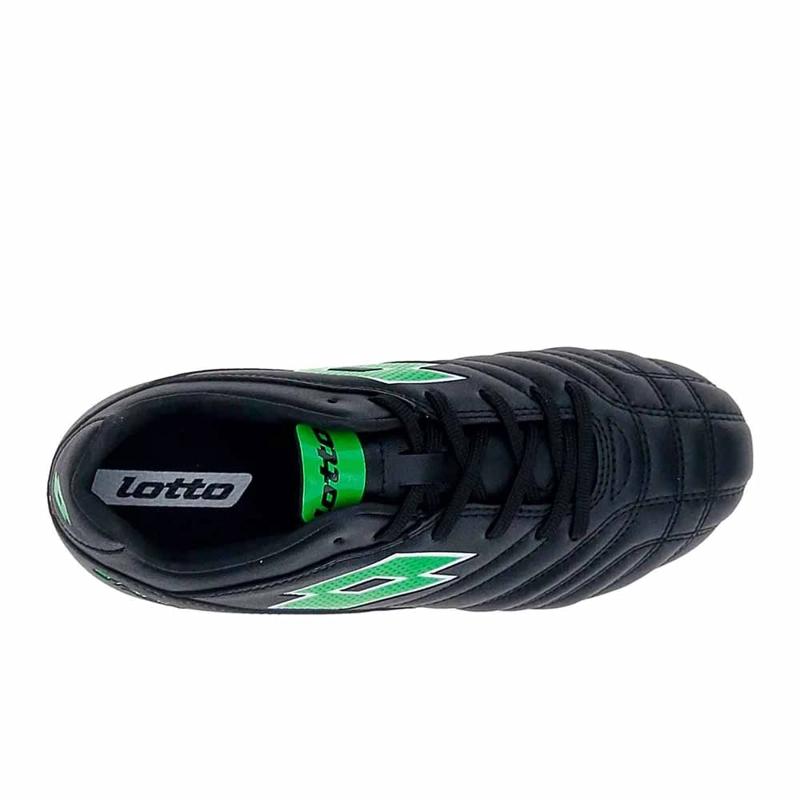 ZAPATO FUTBOL JUVENIL LOTTO STADIO 705 FG JR NEGRO/VERDE - 6
