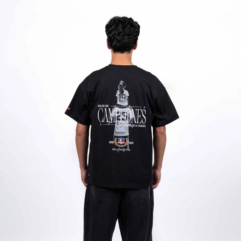 POLERA HOMBRE COLO COLO OVERSIZE 'CAMPEONES' NEGRO - 3
