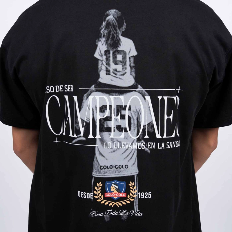 POLERA HOMBRE COLO COLO OVERSIZE 'CAMPEONES' NEGRO - 4