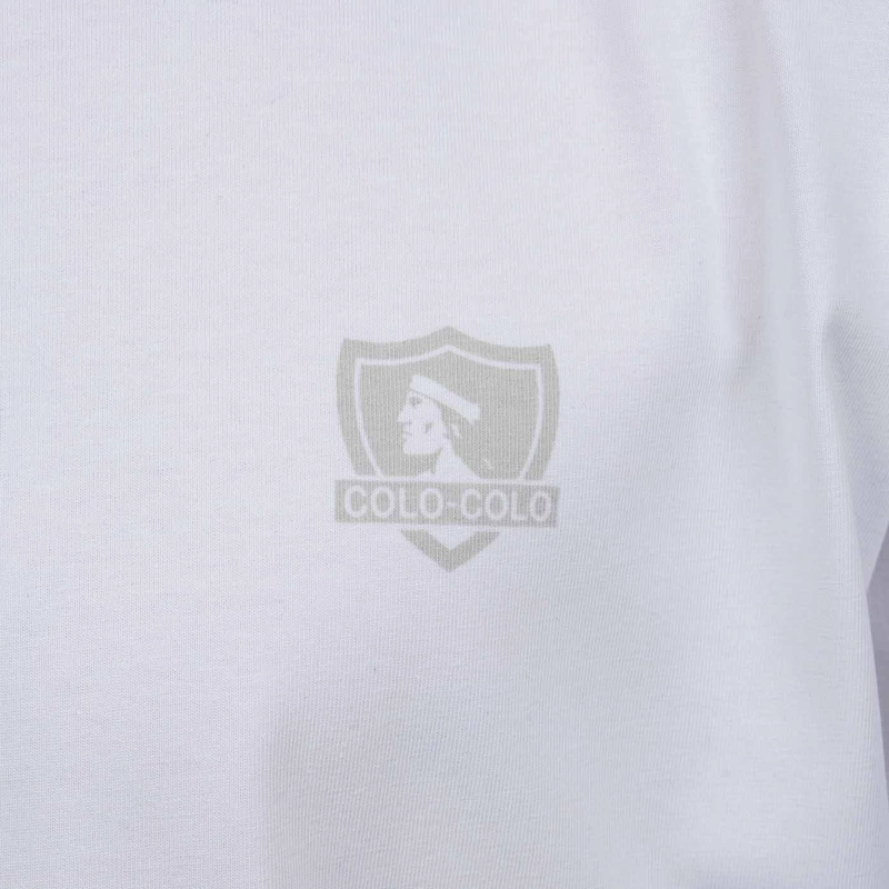 POLERA HOMBRE COLO COLO URBANO BLANCO OVERSIZE ESCUDO PEQUEÑO GRIS - 4