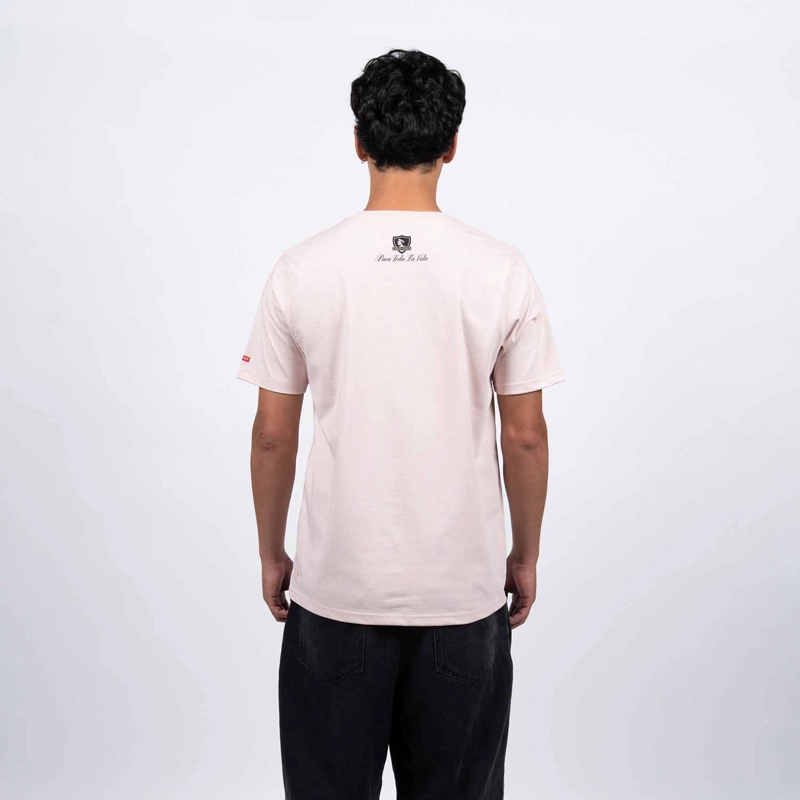 POLERA HOMBRE COLO-COLO URBANO 'PARA TODA LA VIDA' ROSADO - 3