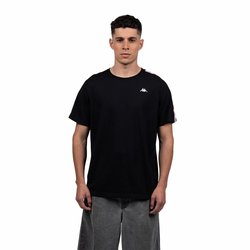 POLERA KAPPA HOMBRE BLACK BANDA WHITE I26 - 2