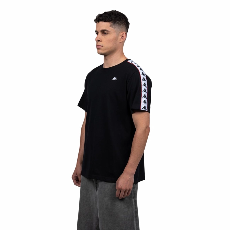 POLERA KAPPA HOMBRE BLACK BANDA WHITE I26 - 3