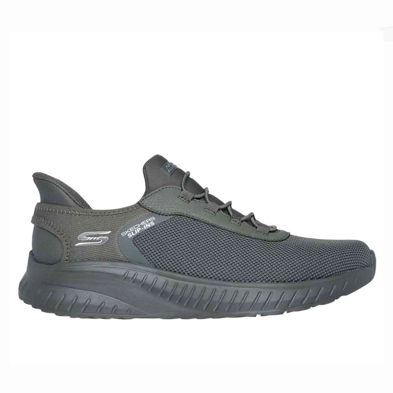 ZAPATILLAS HOMBRE SKECHERS SLIP-INS BOBS SQUAD CHAOS - TOUGH WALK VERDE OLIVA - 1