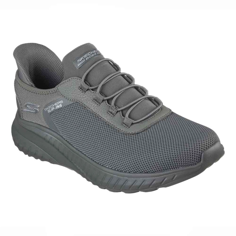 ZAPATILLAS HOMBRE SKECHERS SLIP-INS BOBS SQUAD CHAOS - TOUGH WALK VERDE OLIVA - 5