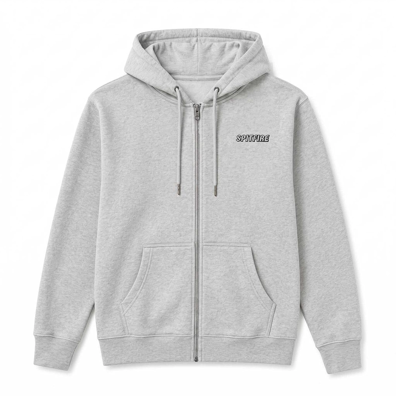 POLERON FULL ZIPPER HOMBRE SPITFIRE GRIP STATE GRIS - 1
