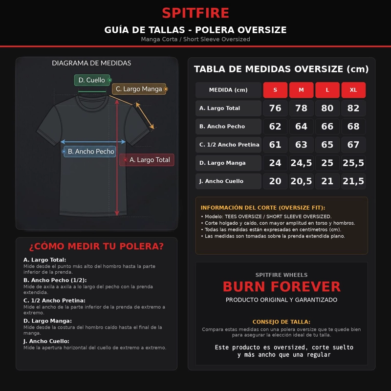 POLERA HOMBRE OVERSIZED SPITFIRE 1987 GRIP STATE GRIS - 6