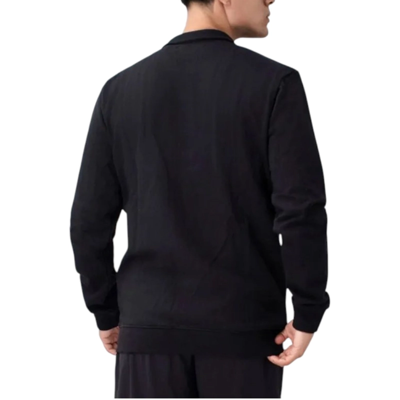 POLERON REEBOK HOMBRE DEPORTIVO NEGRO CIERRE COMPLETO - 2