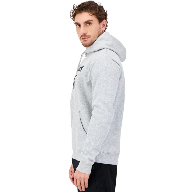 POLERON HOODIE HOMBRE REEBOK GRIS MELANGE LOGO NEGRO - 2