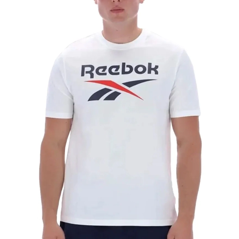 POLERA HOMBRE REEBOK DEPORTIVA ALGODON LOGO FRONTAL BLANCO - 1