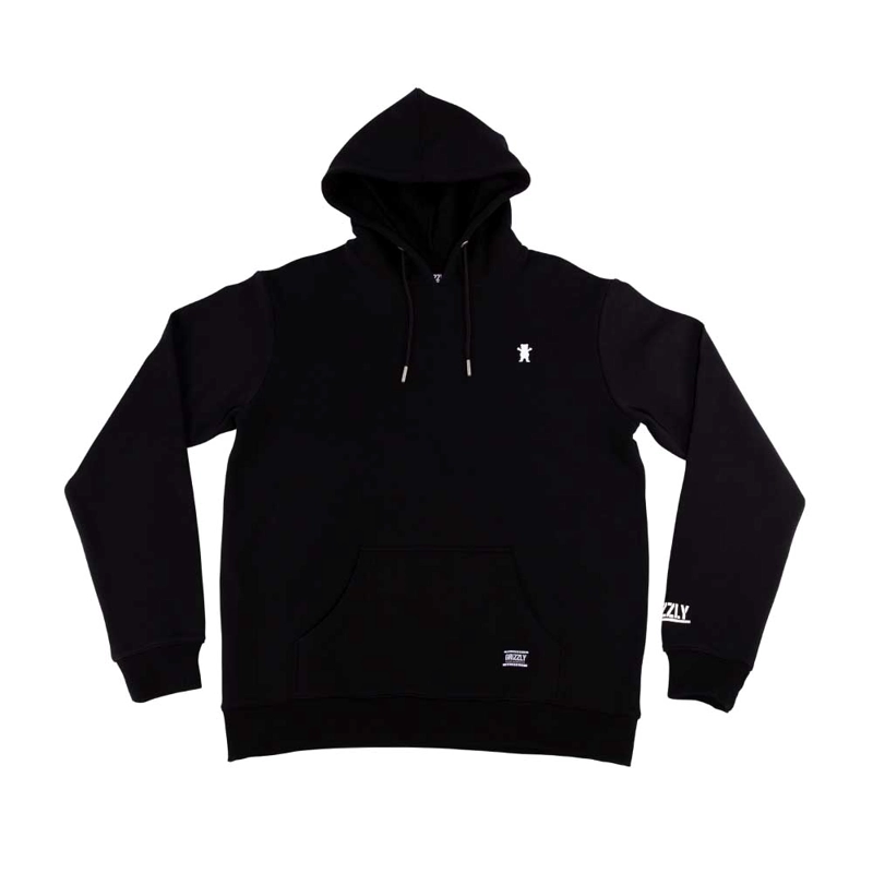 POLERON HOODIE HOMBRE GRIZZLY GRIPTAPE OG BEAR NEGRO BLANCO - 1