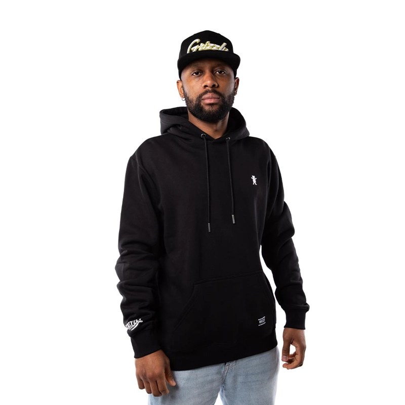 POLERON HOODIE HOMBRE GRIZZLY GRIPTAPE OG BEAR NEGRO BLANCO - 5