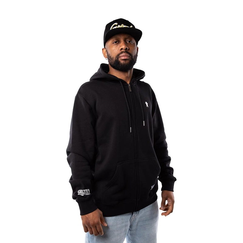 POLERON FULL ZIP HOMBRE GRIZZLY GRIPTAPE EMBROIDERED OG BEAR NEGRO - 3