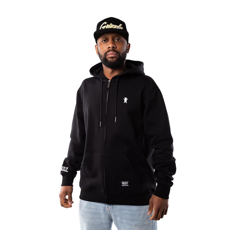 POLERON FULL ZIP HOMBRE GRIZZLY GRIPTAPE EMBROIDERED OG BEAR NEGRO - 5