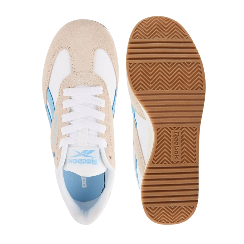 ZAPATILLAS REEBOK MUJER WORLD 70 BLANCO AZUL BEIGE - 4