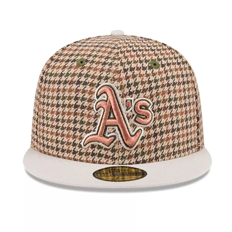 JOCKEY GORRO NEW ERA 59FIFTY OAKLAND ATHLETICS  MLB HOUNDSTOOTH OPEN CAFE - 1