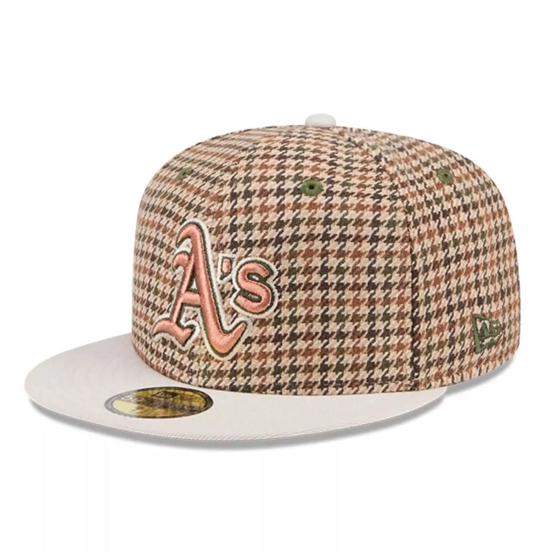 JOCKEY GORRO NEW ERA 59FIFTY OAKLAND ATHLETICS  MLB HOUNDSTOOTH OPEN CAFE - 2