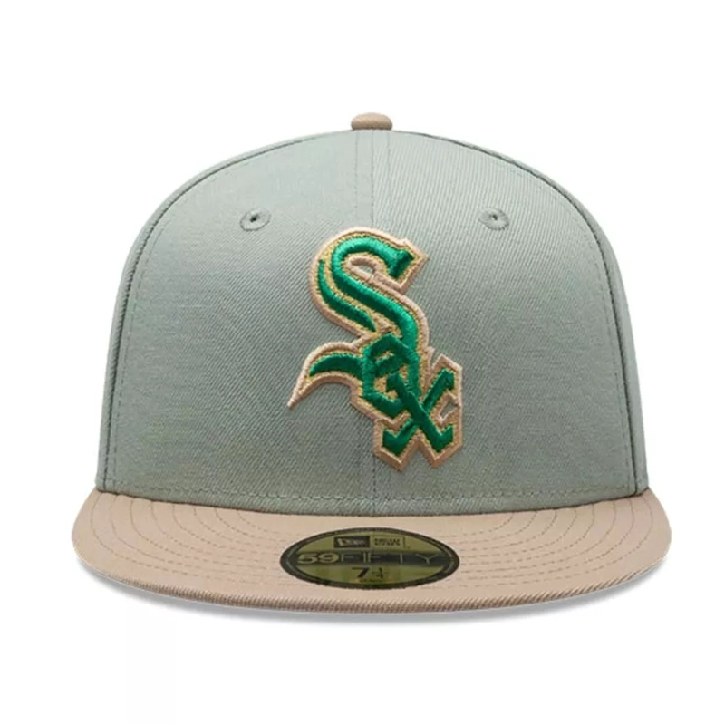 JOCKEY GORRO NEW ERA 59FIFTY CHICAGO WHITE SOX MLB GREEN CAMEL - 1