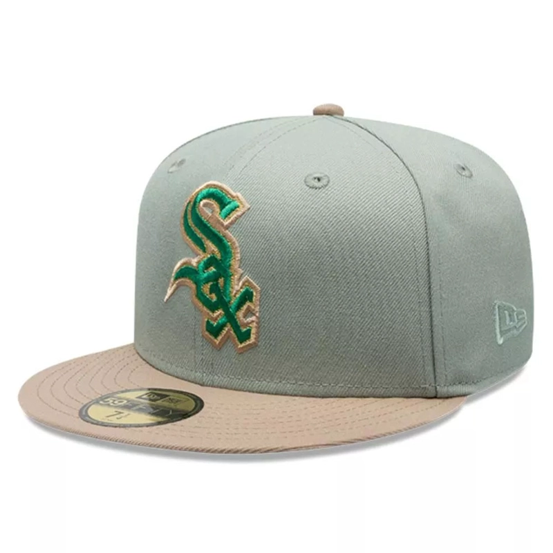 JOCKEY GORRO NEW ERA 59FIFTY CHICAGO WHITE SOX MLB GREEN CAMEL - 3