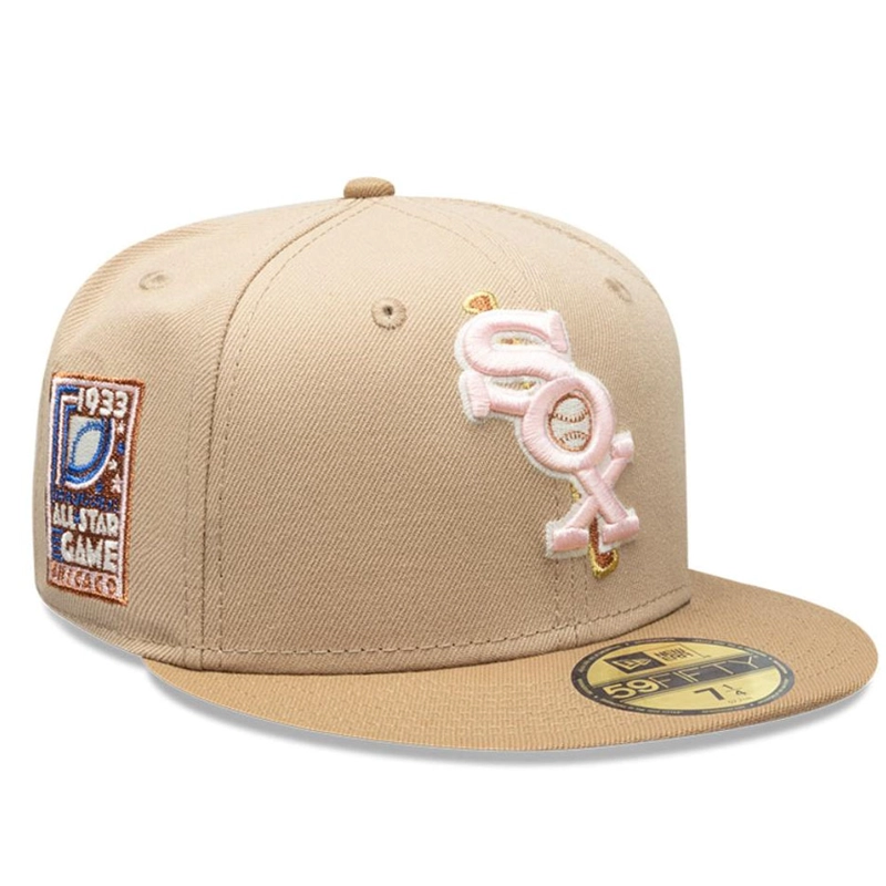 JOCKEY GORRO 59FIFTY CHICAGO WHITE SOX BEIGE - ROSADO - 2