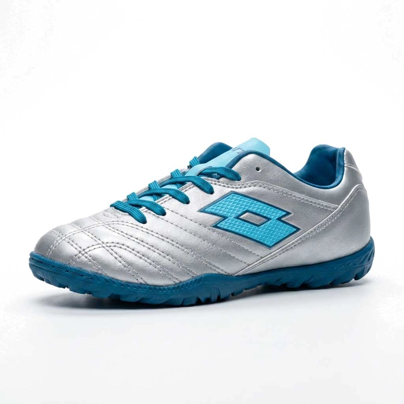 ZAPATILLA BABY FUTBOL NIÑO LOTTO STADIO 705 TF JR GRIS CELESTE - 3