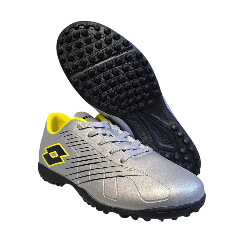ZAPATO BABY FUTBOL JUVENIL LOTTO FIORE JR TF PLATEADO - 3