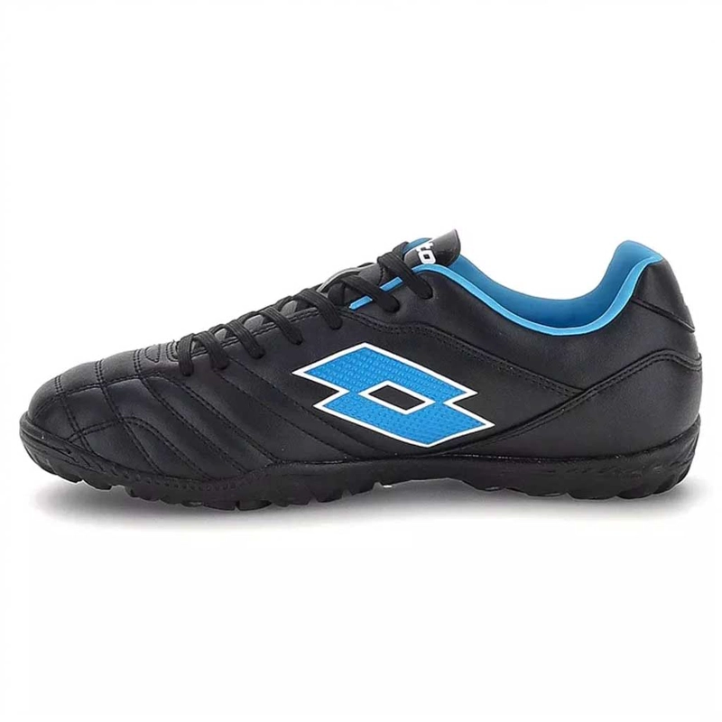 ZAPATO BABY FUTBOL JUVENIL LOTTO STADIO 705 TF JR NEGRO CELESTE - 2
