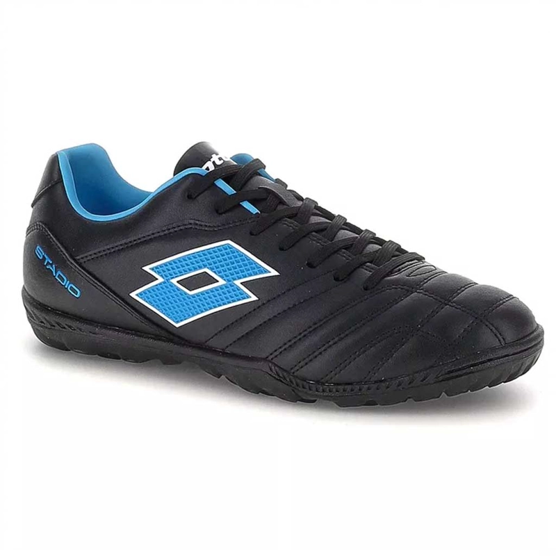 ZAPATO BABY FUTBOL JUVENIL LOTTO STADIO 705 TF JR NEGRO CELESTE - 3