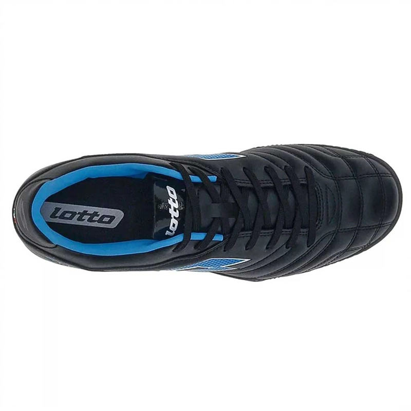 ZAPATO BABY FUTBOL JUVENIL LOTTO STADIO 705 TF JR NEGRO CELESTE - 4