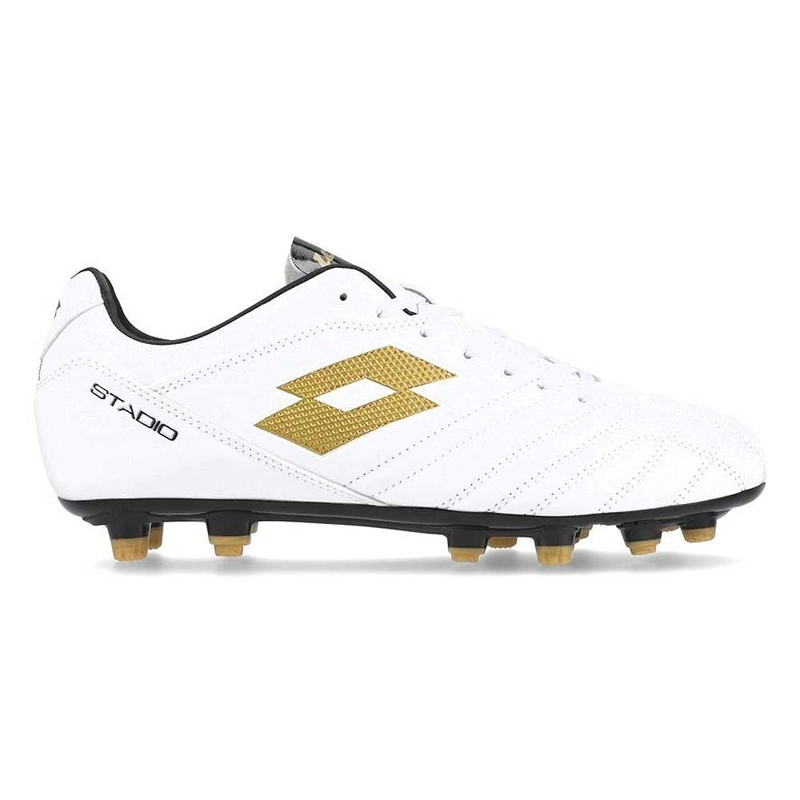 ZAPATO FUTBOL HOMBRE LOTTO STADIO 705 FG BLANCO DORADO - 1