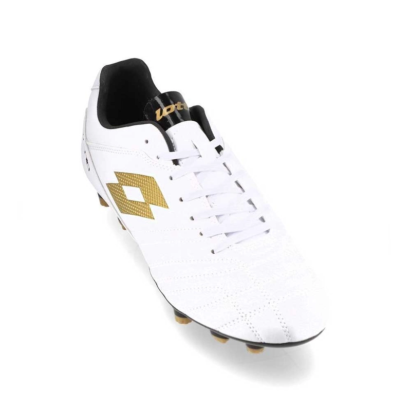 ZAPATO FUTBOL HOMBRE LOTTO STADIO 705 FG BLANCO DORADO - 4