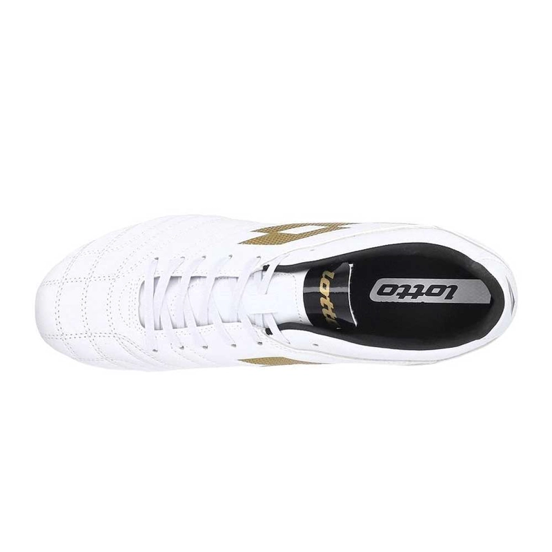 ZAPATO FUTBOL HOMBRE LOTTO STADIO 705 FG BLANCO DORADO - 5