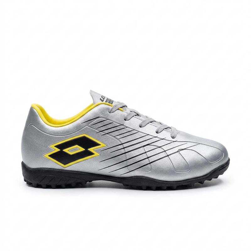 ZAPATO BABY FUTBOL NIÑO LOTTO FIORE JR TF PLATEADO - 1