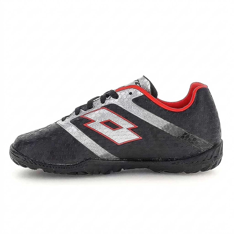 ZAPATILLA BABY FUTBOL TF JUVENIL LOTTO MAESTRO 700-V TF JR NEGRO ROJO - 2