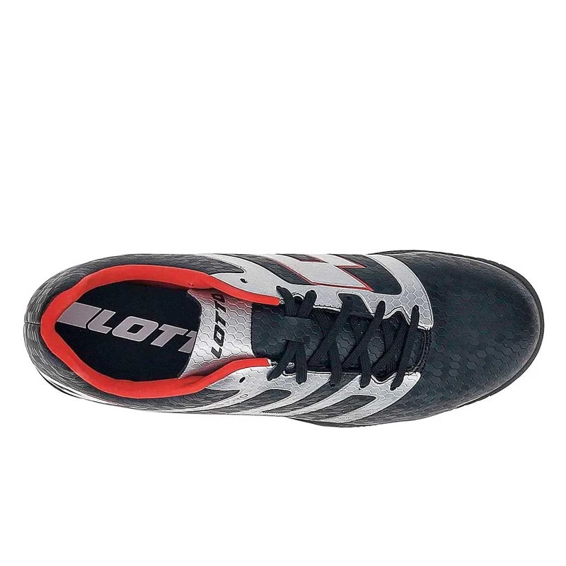 ZAPATILLA BABY FUTBOL TF JUVENIL LOTTO MAESTRO 700-V TF JR NEGRO ROJO - 3