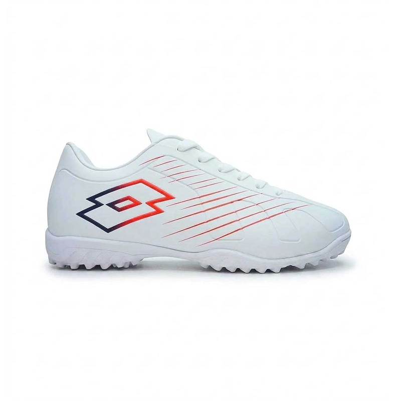 ZAPATO BABY FUTBOL NIÑO LOTTO FIORE JR TURF BLANCO ROJO - 1