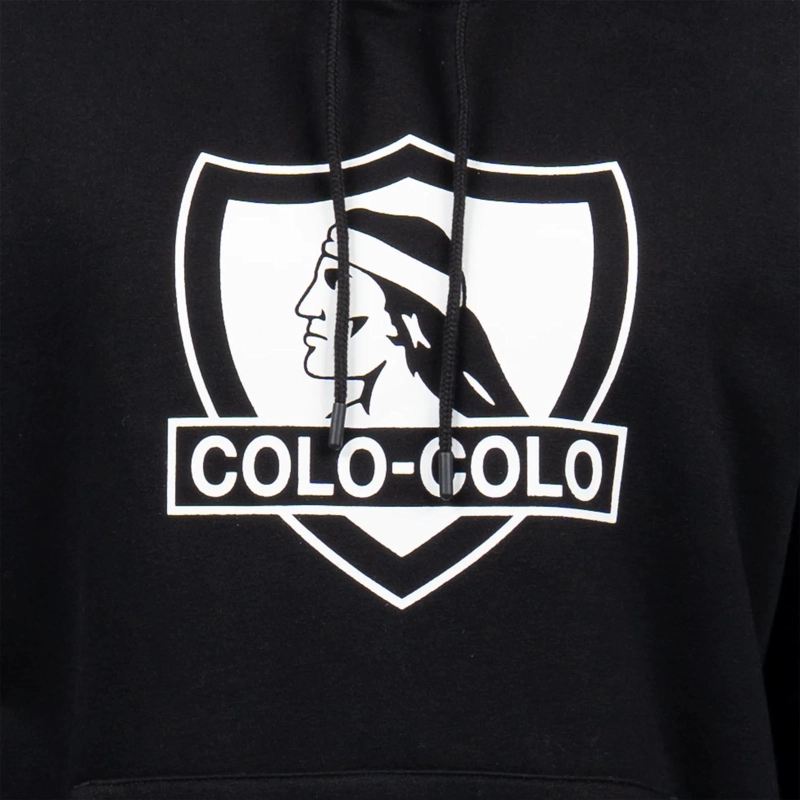 POLERON HOMBRE HOODIE COLO-COLO URBANO ESCUDO NEGRO - 2
