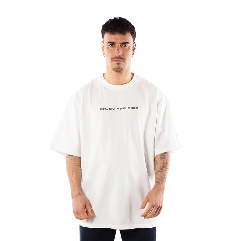 POLERA HOMBRE T-SHIRT OVERSIZE HANG LOOSE WHITE ENJOY THE RIDE - 1