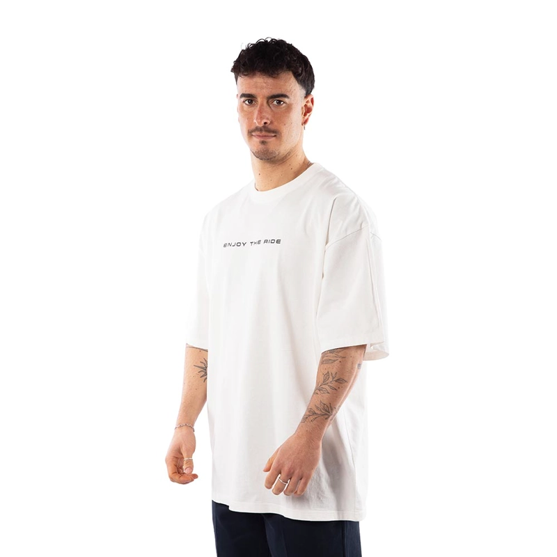 POLERA HOMBRE T-SHIRT OVERSIZE HANG LOOSE WHITE ENJOY THE RIDE - 2