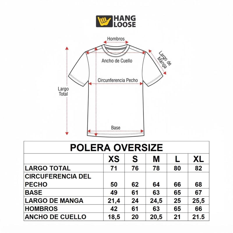 POLERA HOMBRE T-SHIRT OVERSIZE HANG LOOSE BLACK ENJOY THE RIDE - 6