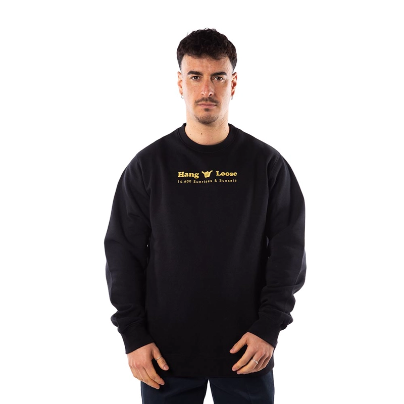 POLERON HOMBRE HANG LOOSE CREW BLACK SUNRISE & SPIRIT Negro XL