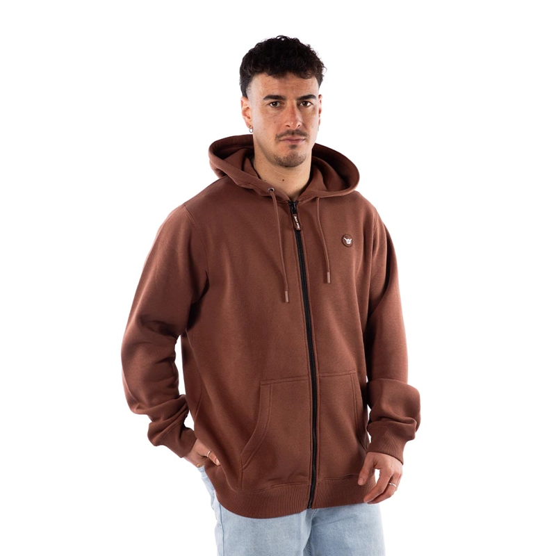 POLERON HOMBRE HANG LOOSE FULL ZIPPER BROWN ESSENCIAL - 3