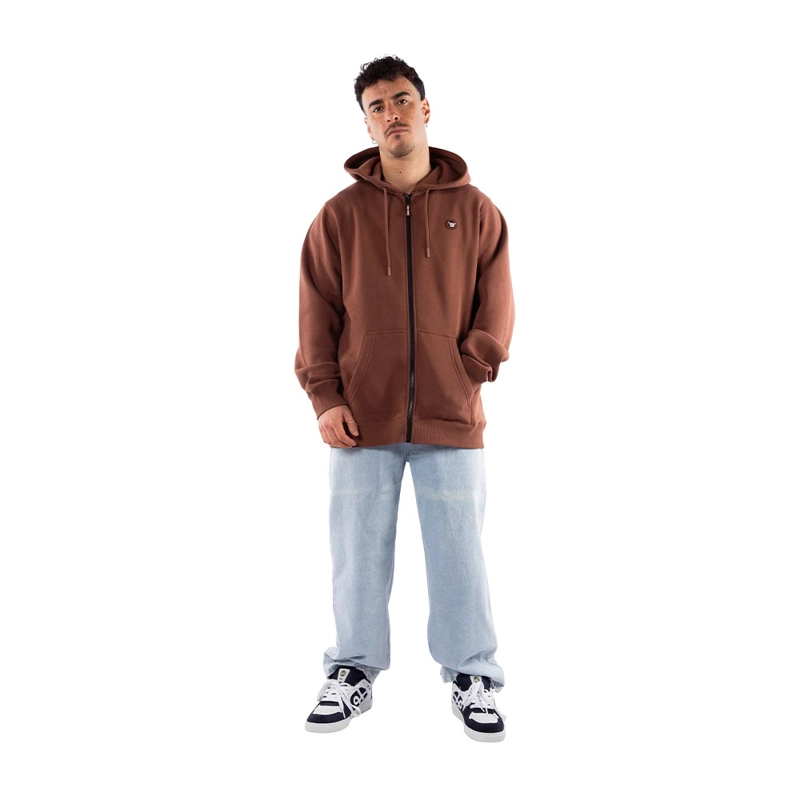 POLERON HOMBRE HANG LOOSE FULL ZIPPER BROWN ESSENCIAL - 5