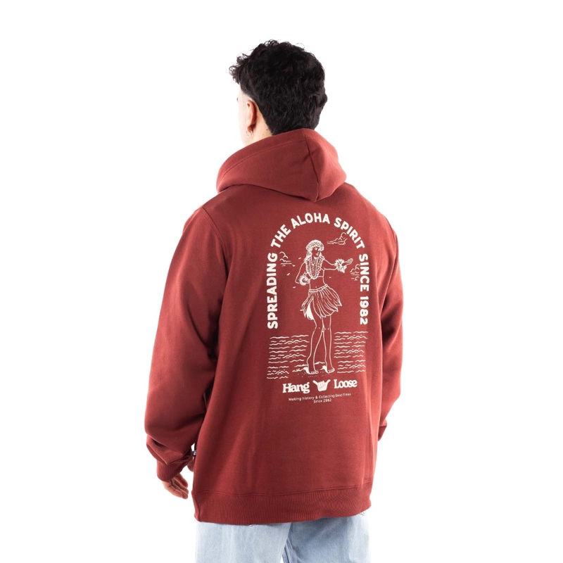 POLERON HOMBRE HANG LOOSE HOODIE COFFEE SPIRIT ALOHA - 4